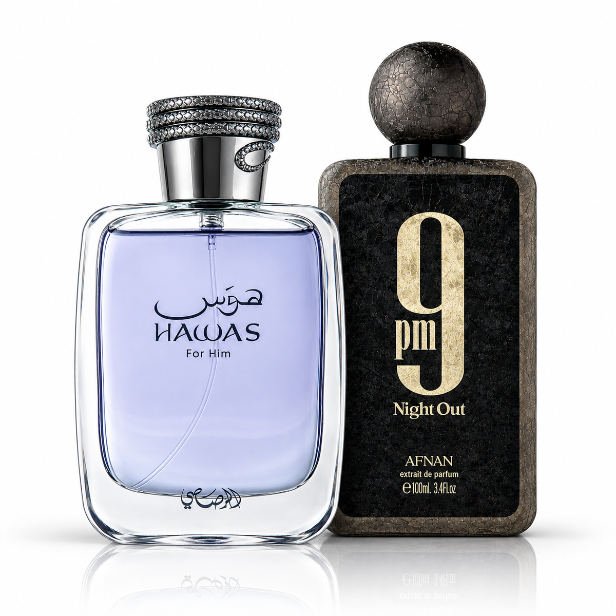 Afnan 9PM Night Out & Rasasi Hawas for Men Bundle